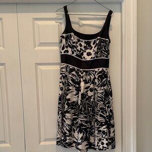 White House Black Market Monochrome Floral Mini Dress
